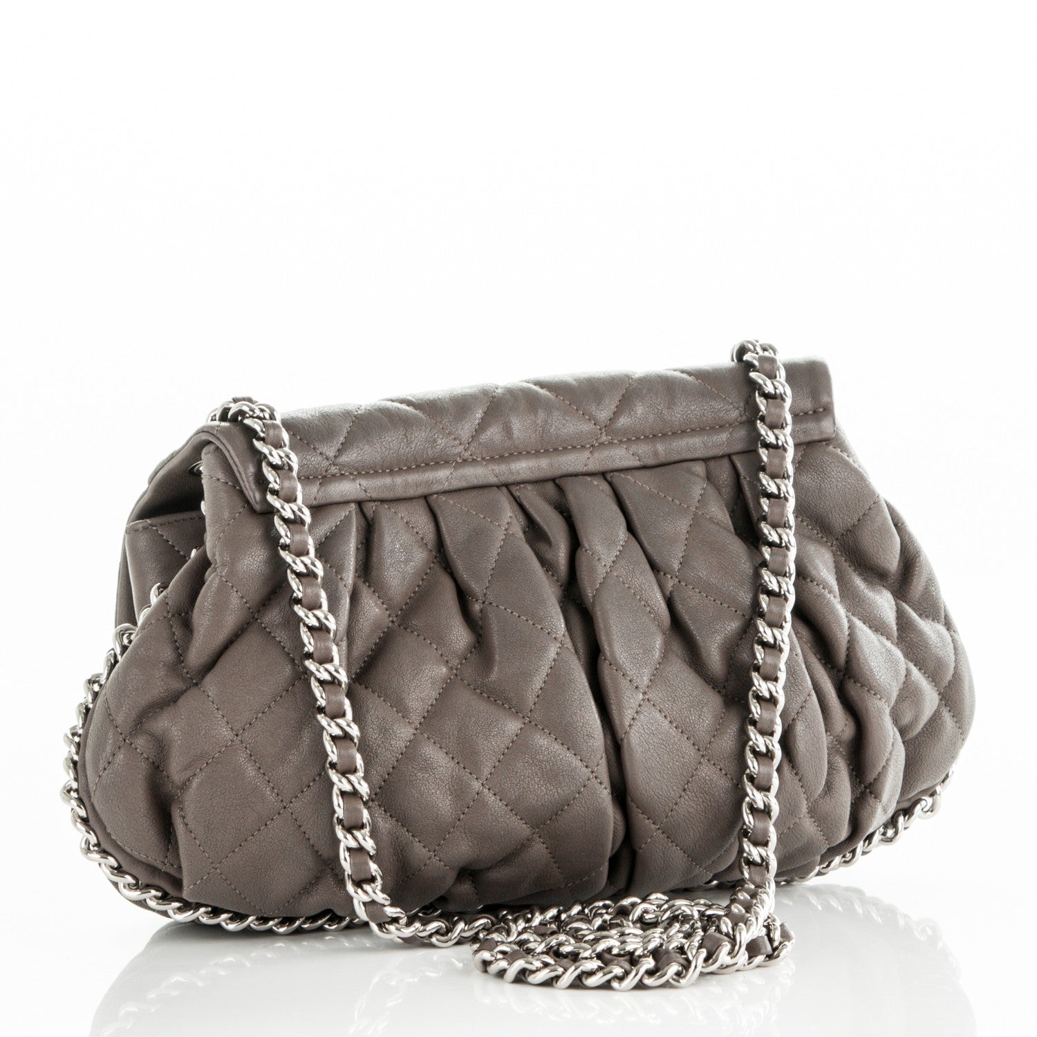 Chanel Washed Lambskin Quilted Medium Chain Around Messenger Taupe 3 of 7