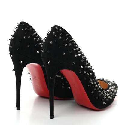 Christian Louboutin Veau Velours Studded Escarpic 100 Pumps 38 Black 4 of 9