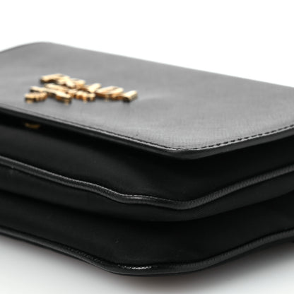 Prada Saffiano Tessuto Nylon Chain Shoulder Bag Black 12 of 16