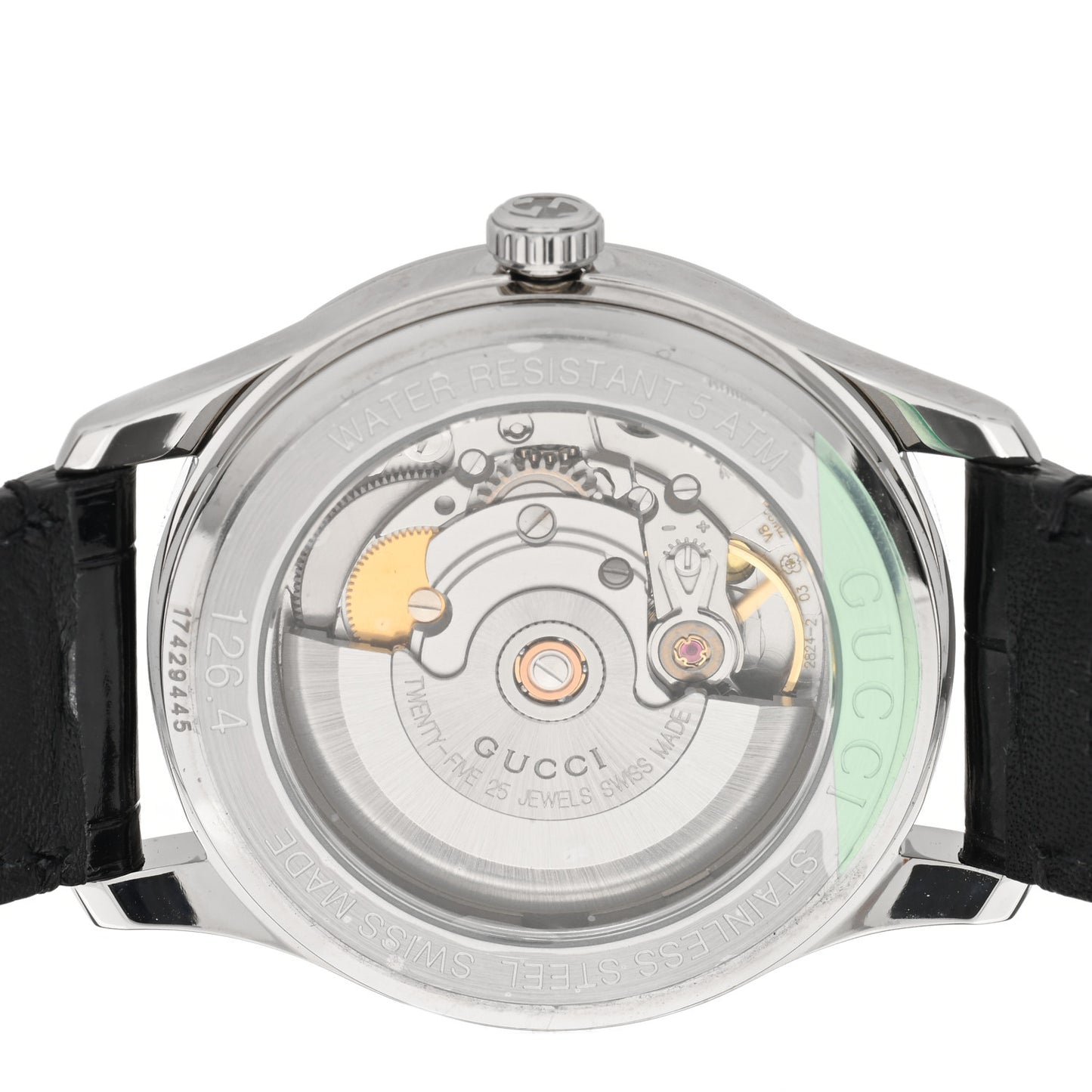 Stainless Steel Alligator 38mm G-Timeless Charm Automatic Watch Black