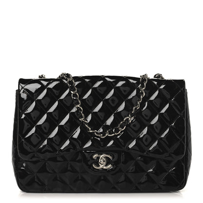 Chanel Patent Quilted Jumbo Single Flap Black 1 of 12