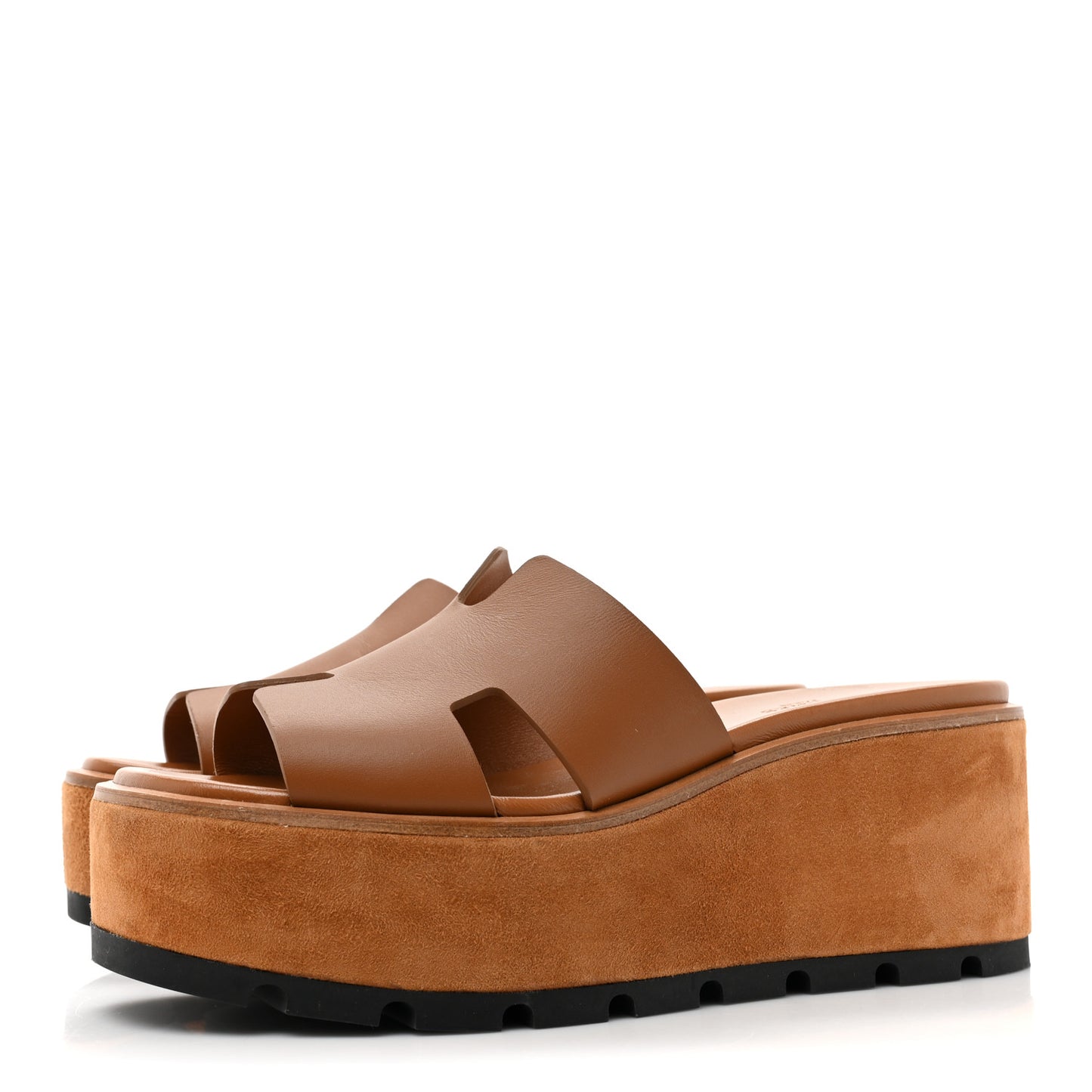 Calfskin Suede Eze 30 Sandals 37 Naturel