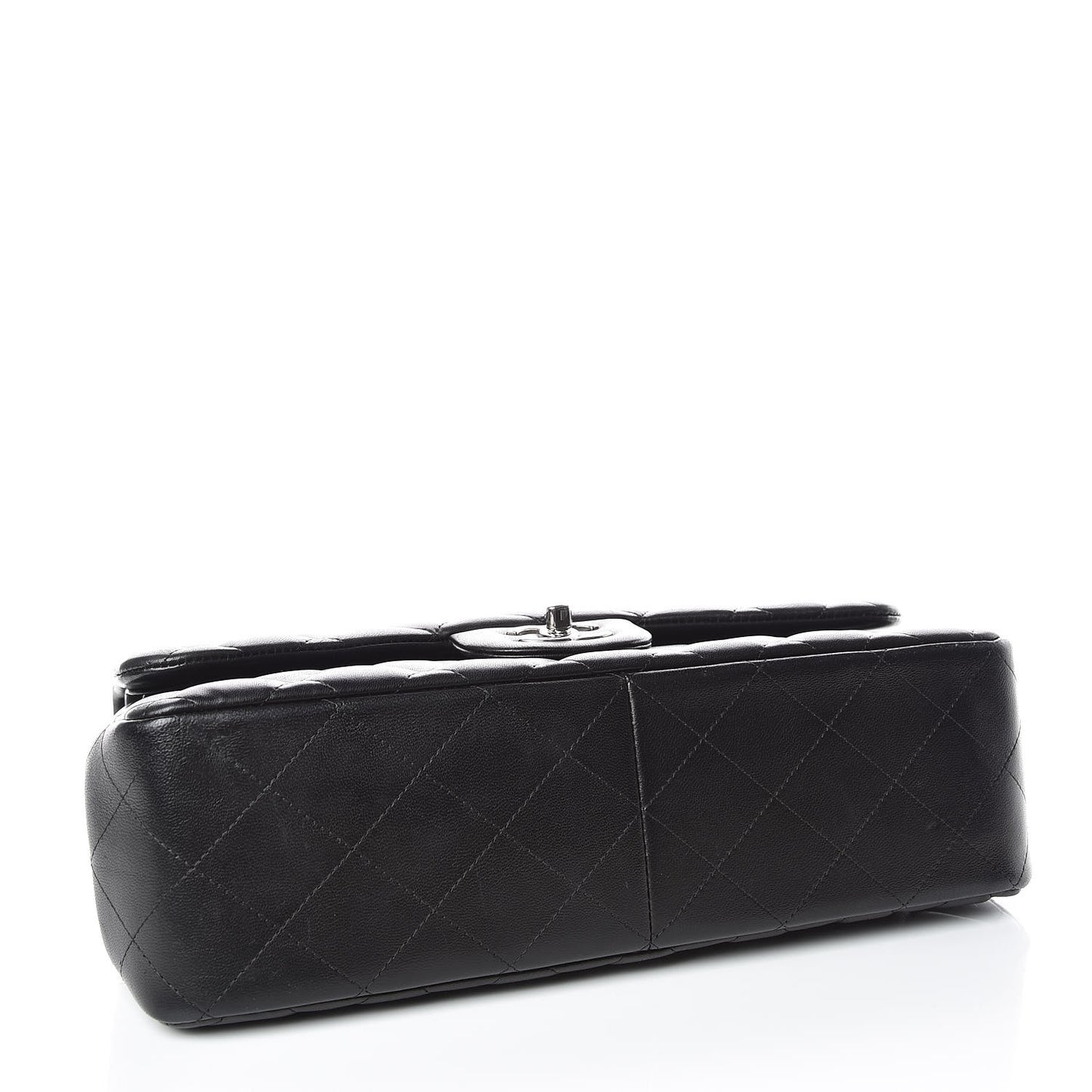 Lambskin Quilted Jumbo Double Flap Black