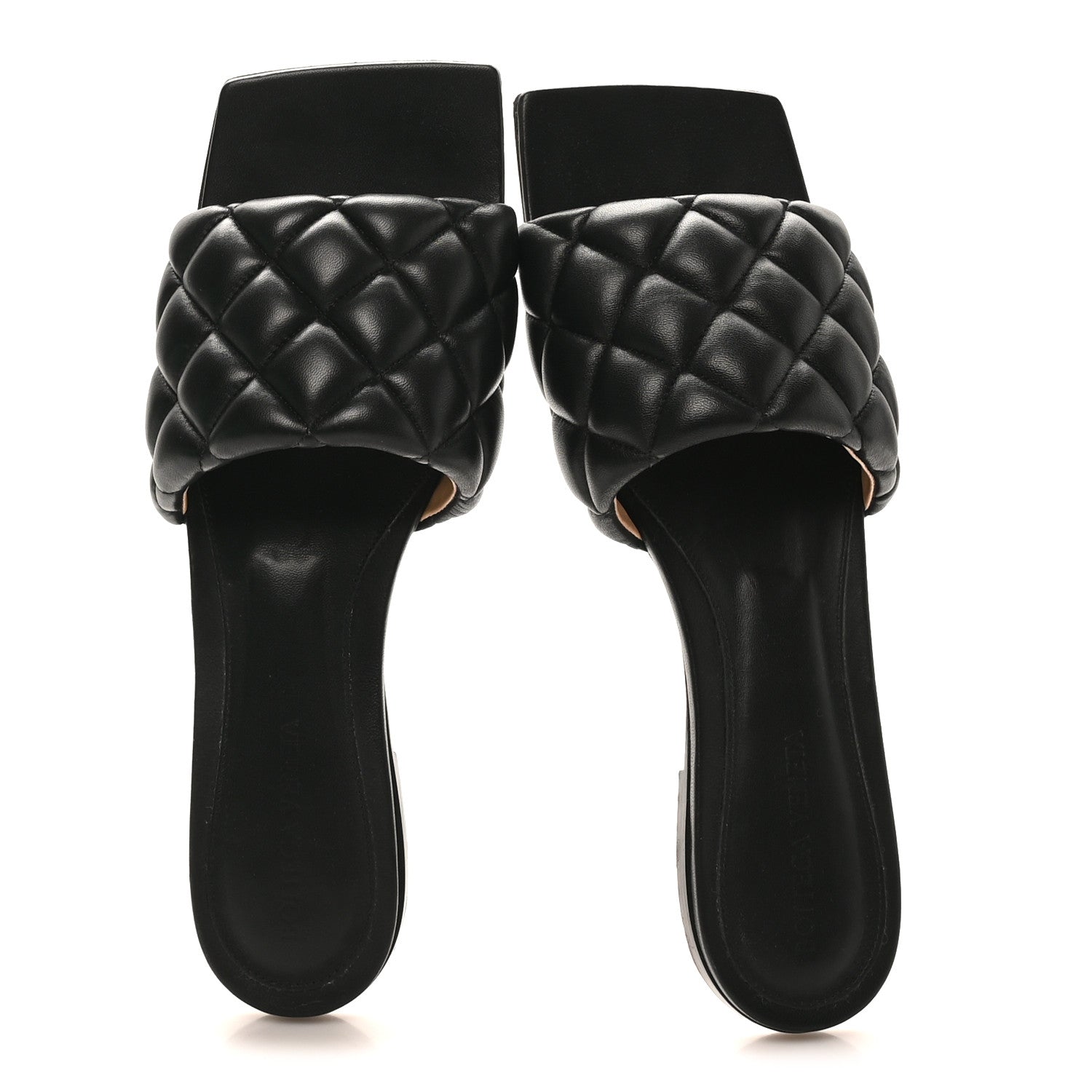 Bottega Veneta Nappa Matelasse Padded Flat Sandals 38.5 Black 3 of 9
