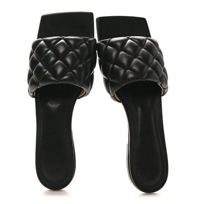 Bottega Veneta Nappa Matelasse Padded Flat Sandals 38.5 Black 3 of 9