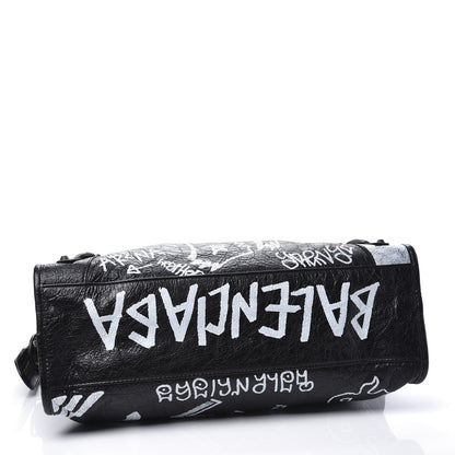 Balenciaga Agneau Arena Graffiti All Over Classic Hardware City Black White 4 of 10