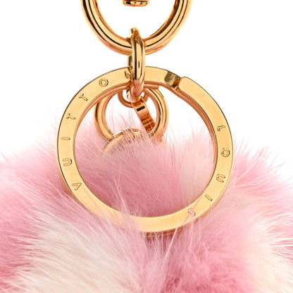 Louis Vuitton Mink Fur Vivienne Balloon Bag Charm Key Holder Pink 3 of 5