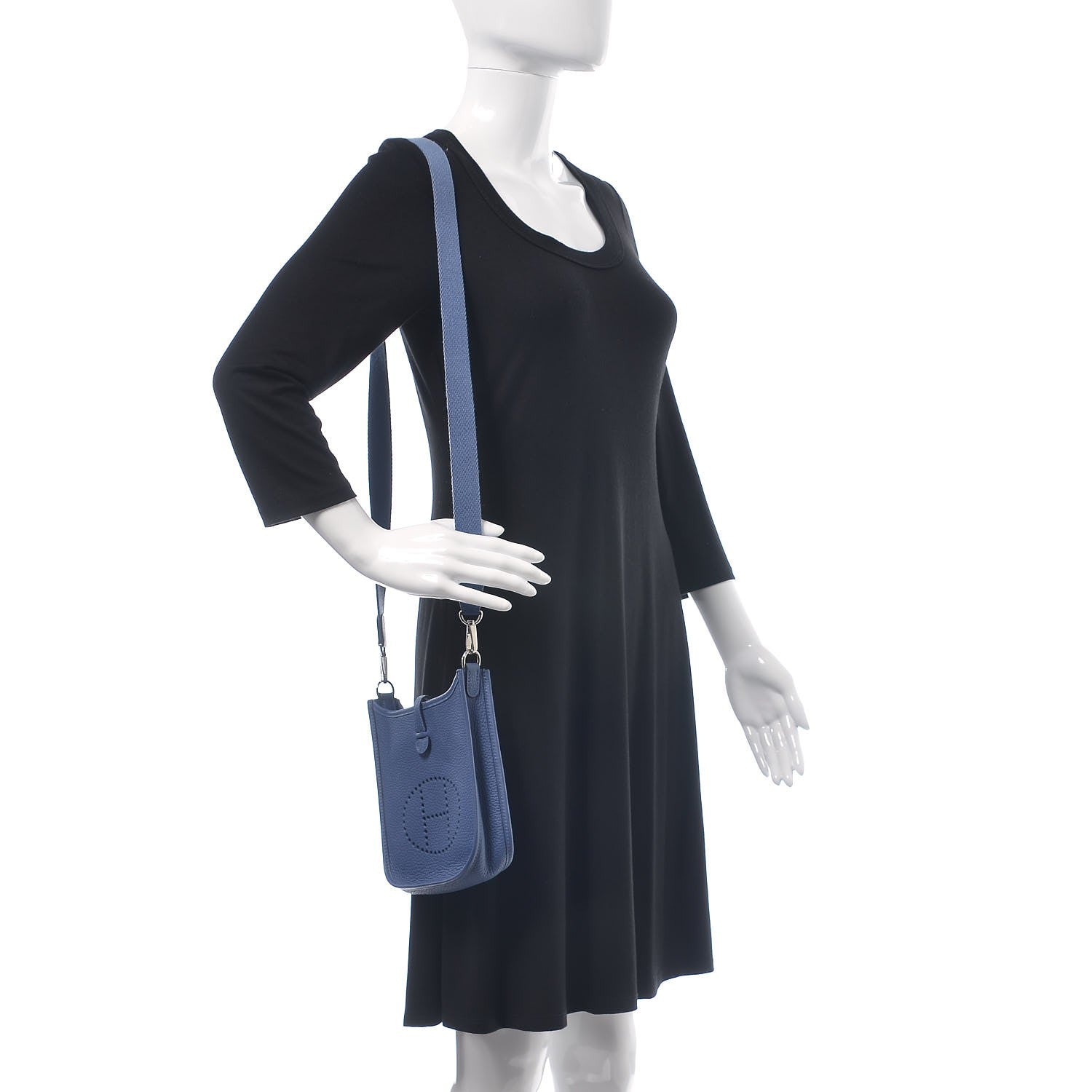 Hermes Taurillon Clemence Evelyne TPM Bleu Brighton 2 of 8