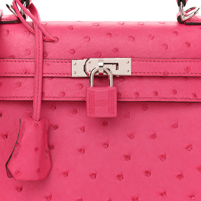 Hermes Ostrich Kelly Sellier 25 Rose Tyrien 8 of 11
