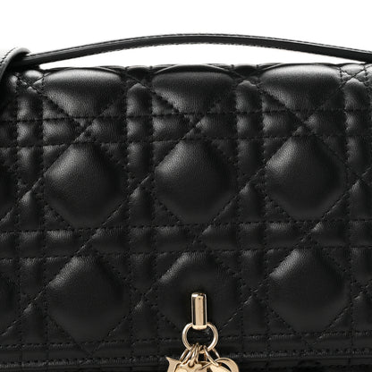 Christian Dior Lambskin Cannage My Dior Top Handle Bag Black 7 of 9