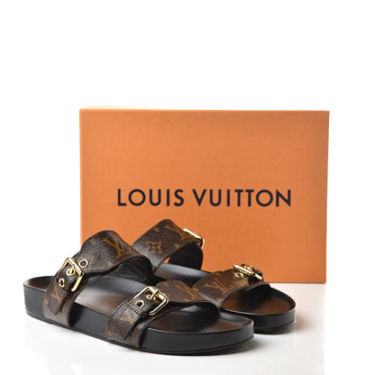 Louis Vuitton Monogram Bom Dia Mule Sandals 39.5 Black 8 of 8