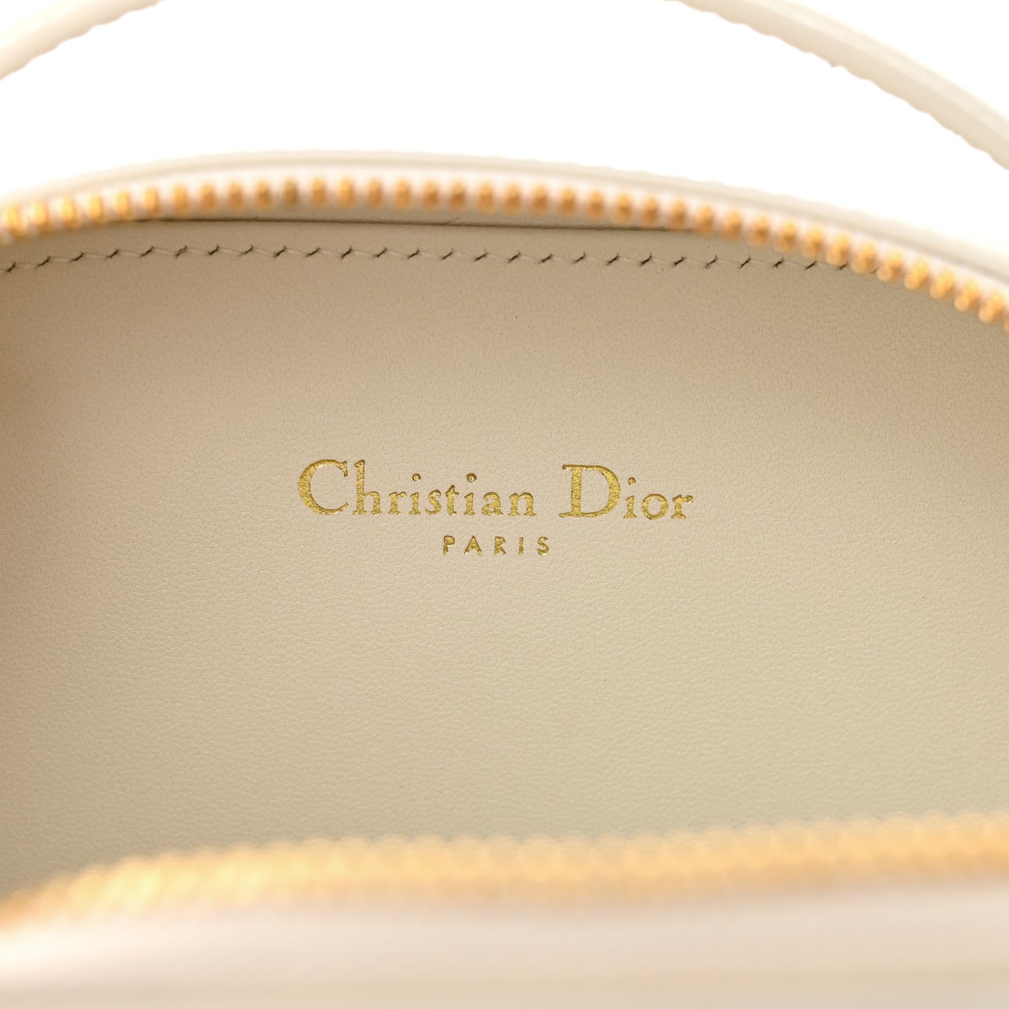 Calfskin CD Signature Oval Crossbody Camera Bag Latte