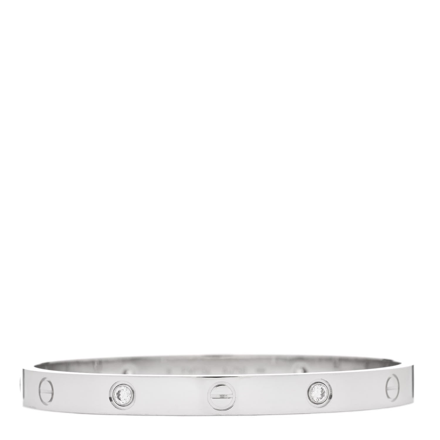 Cartier 18K White Gold 4 Diamond Love Bracelet 18 1 of 7