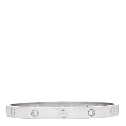 Cartier 18K White Gold 4 Diamond Love Bracelet 18 1 of 7