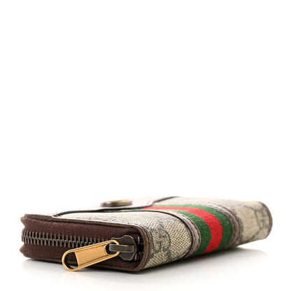 Gucci GG Supreme Web Ophidia Zip Around Card Case Brown 4 of 6