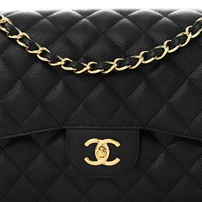 Chanel Caviar Quilted Jumbo Double Flap Black 8 of 11