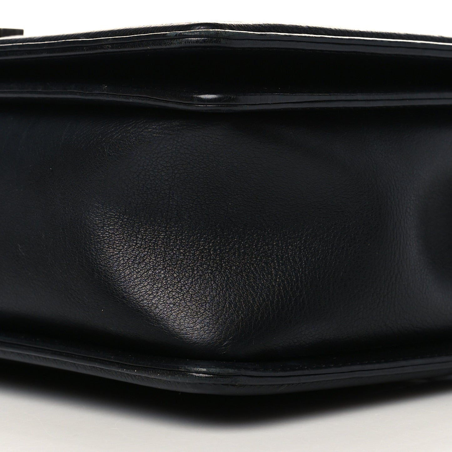 Calfskin Quilted Double Stitch New Medium Boy Flap Black