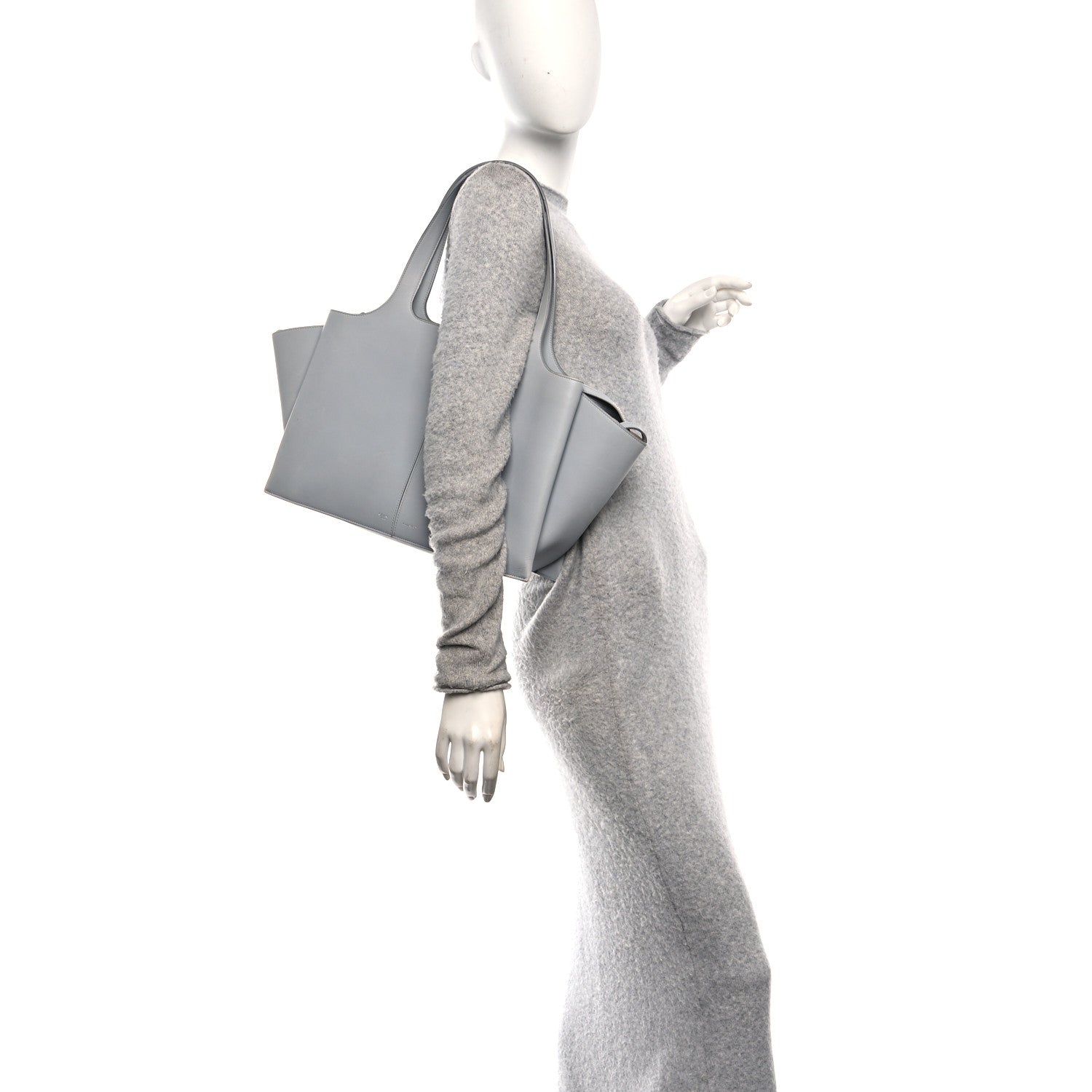 Celine Smooth Calfskin Medium Tri-Fold Bag Pearl Grey 2 of 10