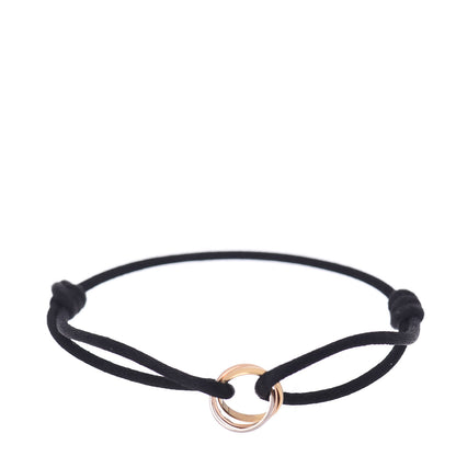 Cartier 18K Pink Yellow White Gold Trinity Adjustable Cord Bracelet Black 1 of 4