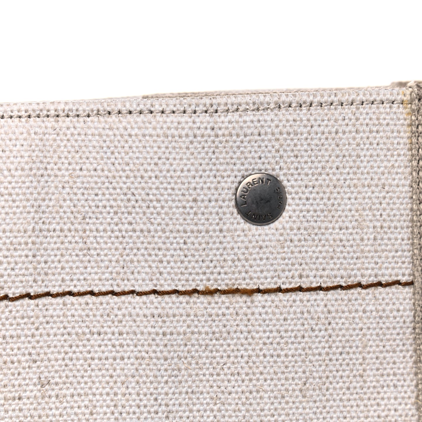 Linen Calfskin Rive Gauche Tote Optic White