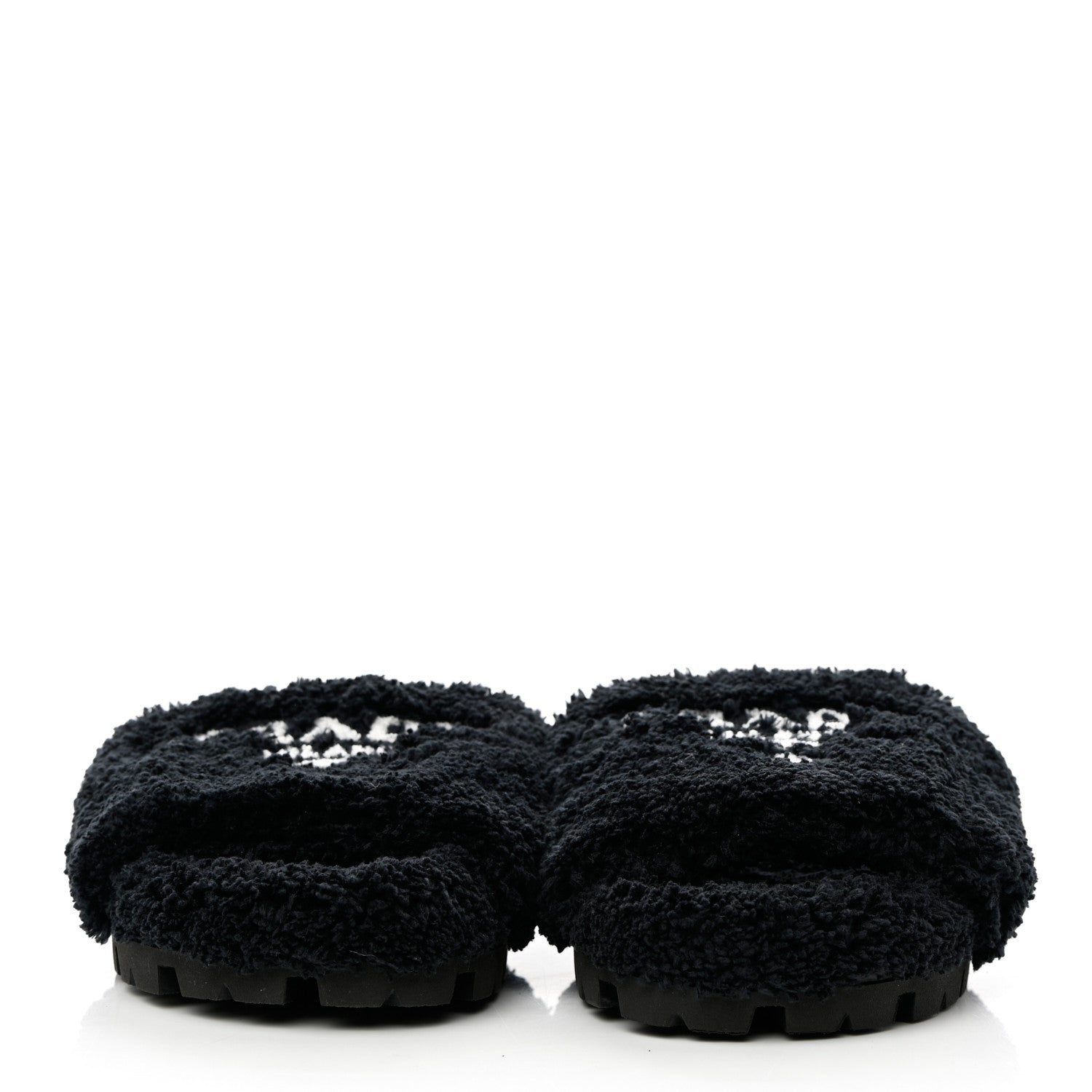 Prada Terry Cloth Logo 20mm Slide Sandals 38 Black White 2 of 8