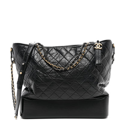 Chanel Aged Calfskin Quilted Maxi Gabrielle Hobo Black 1 of 15