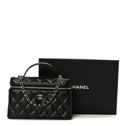 Chanel Caviar Quilted Top Handle Slim Vanity With Chain Black 11 of 11