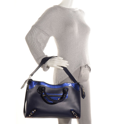 Balenciaga Smooth Calfskin Metallic Patent Giant 12 Silver Hardware City Ultraviolet 2 of 11