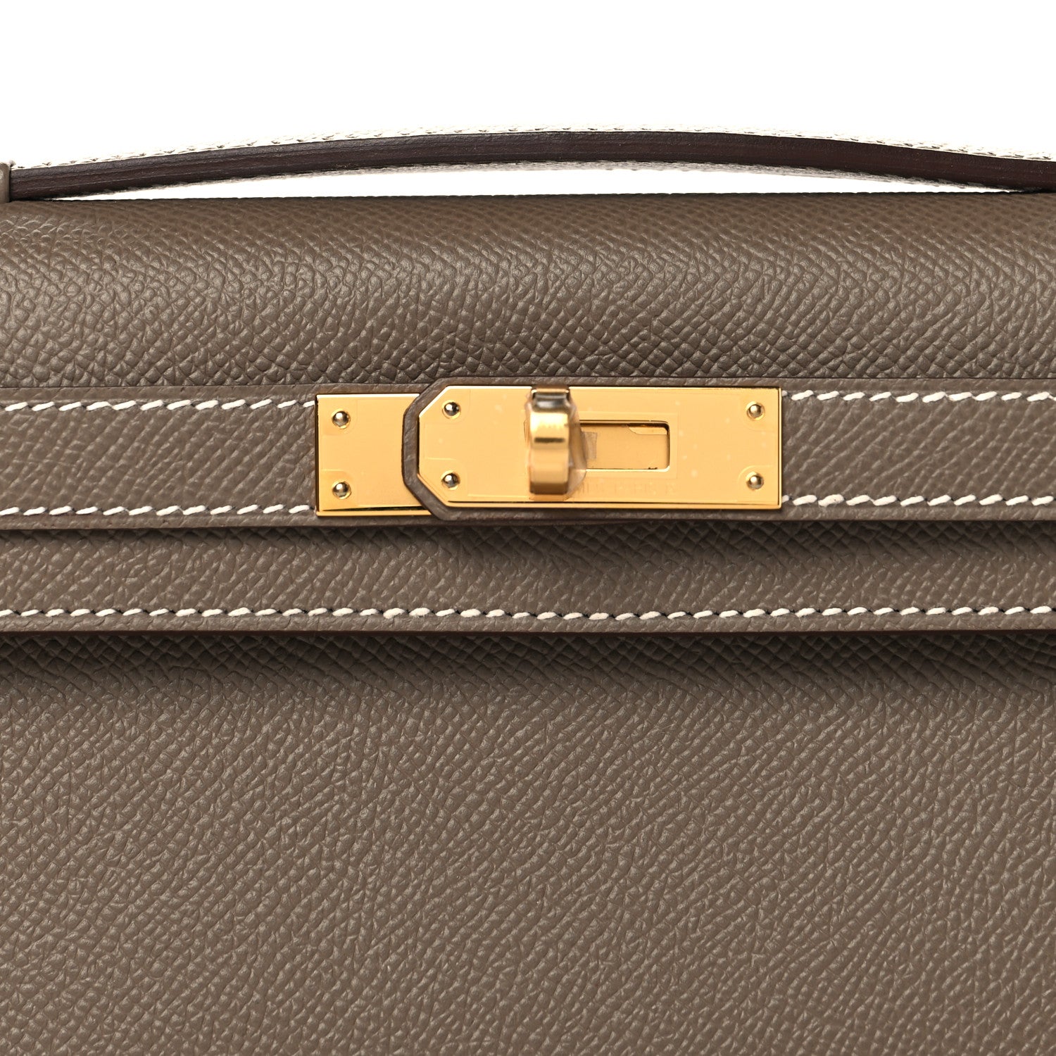 Hermes Epsom Kelly Cut Clutch Pochette Etoupe 8 of 11