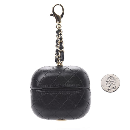 Chanel Lambskin Quilted Airpods Pro Case With Chain Black 2 of 6