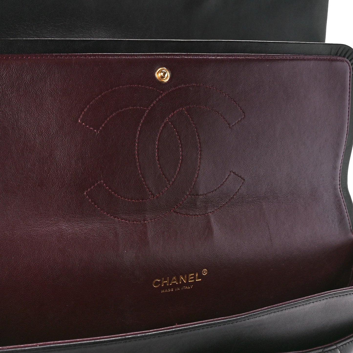 Lambskin Quilted Maxi Double Flap Black