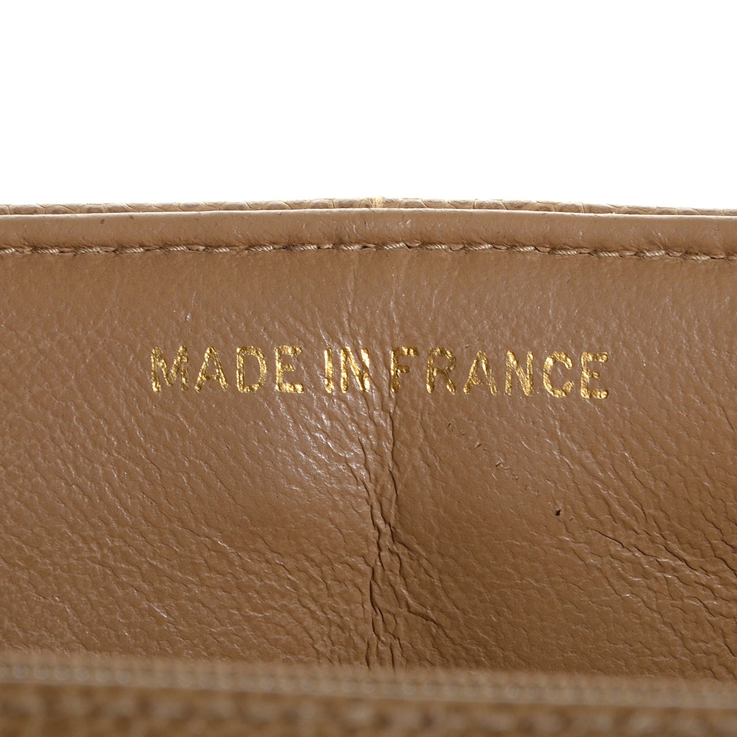 Caviar Vertical Quilted Jumbo Single Flap Beige