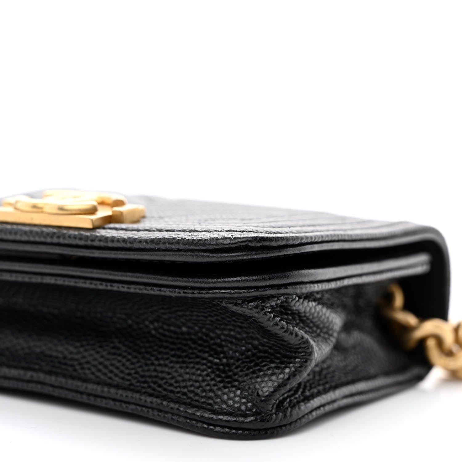 Chanel Caviar Chevron Quilted Boy Flap Waist Belt Bag Black 11 of 12