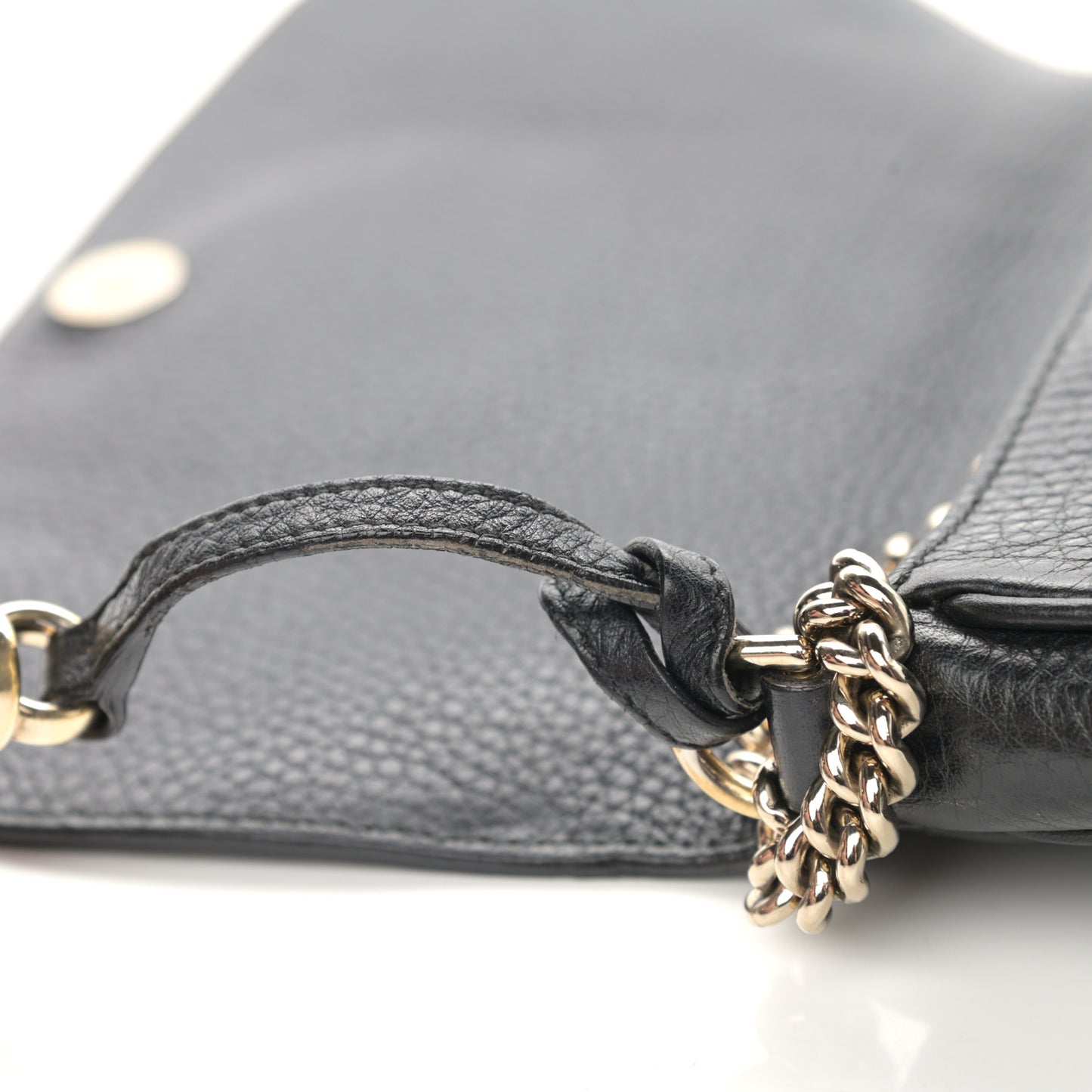 Pebbled Calfskin Medium Soho Flap Crossbody Black