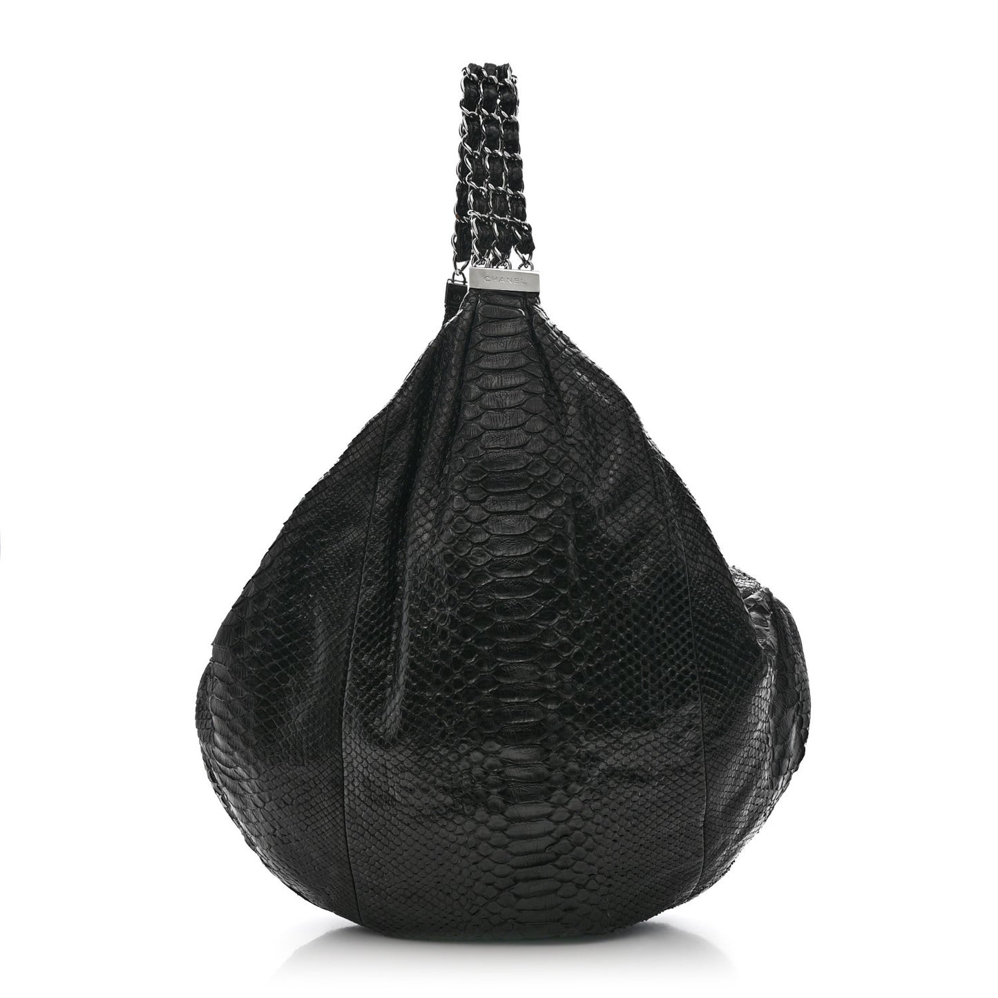 Snakeskin Rock and Chain Hobo Black