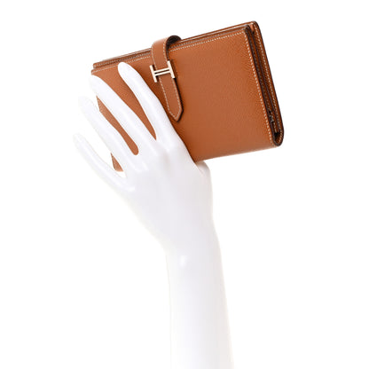 Hermes Epsom Bearn Gusset Wallet Gold 2 of 12