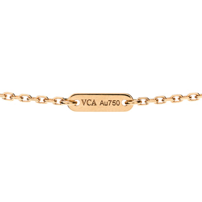 Van Cleef & Arpels 18K Yellow Gold Mother of Pearl Sweet Alhambra Pendant Necklace 5 of 7