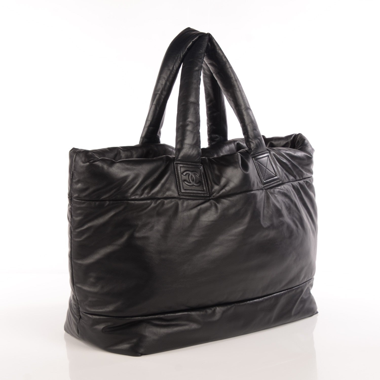 Chanel Lambskin Quilted Extra Large Coco Cocoon Reversible Tote Black 8 of 15