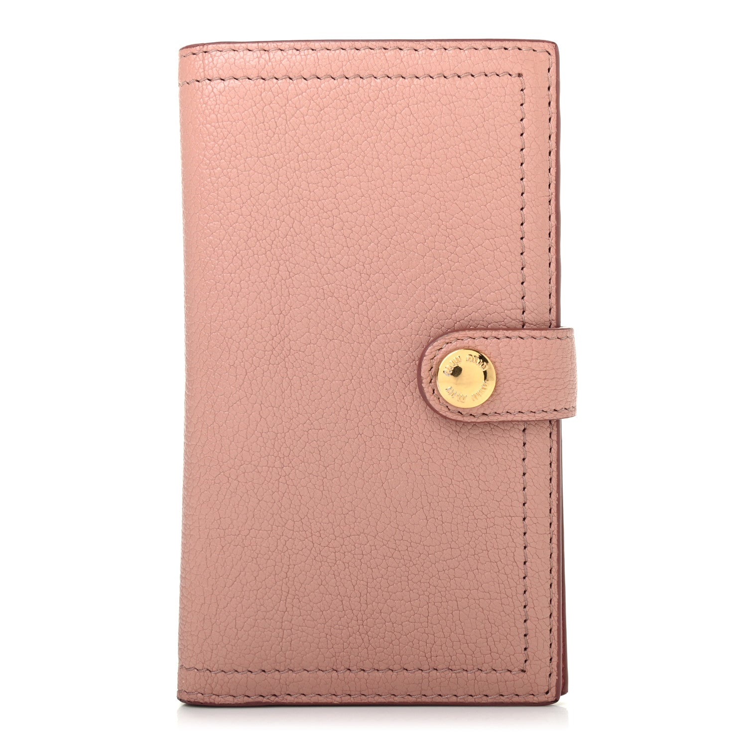 Miu Miu Goatskin Madras Vertical Wallet Orchidea 1 of 7