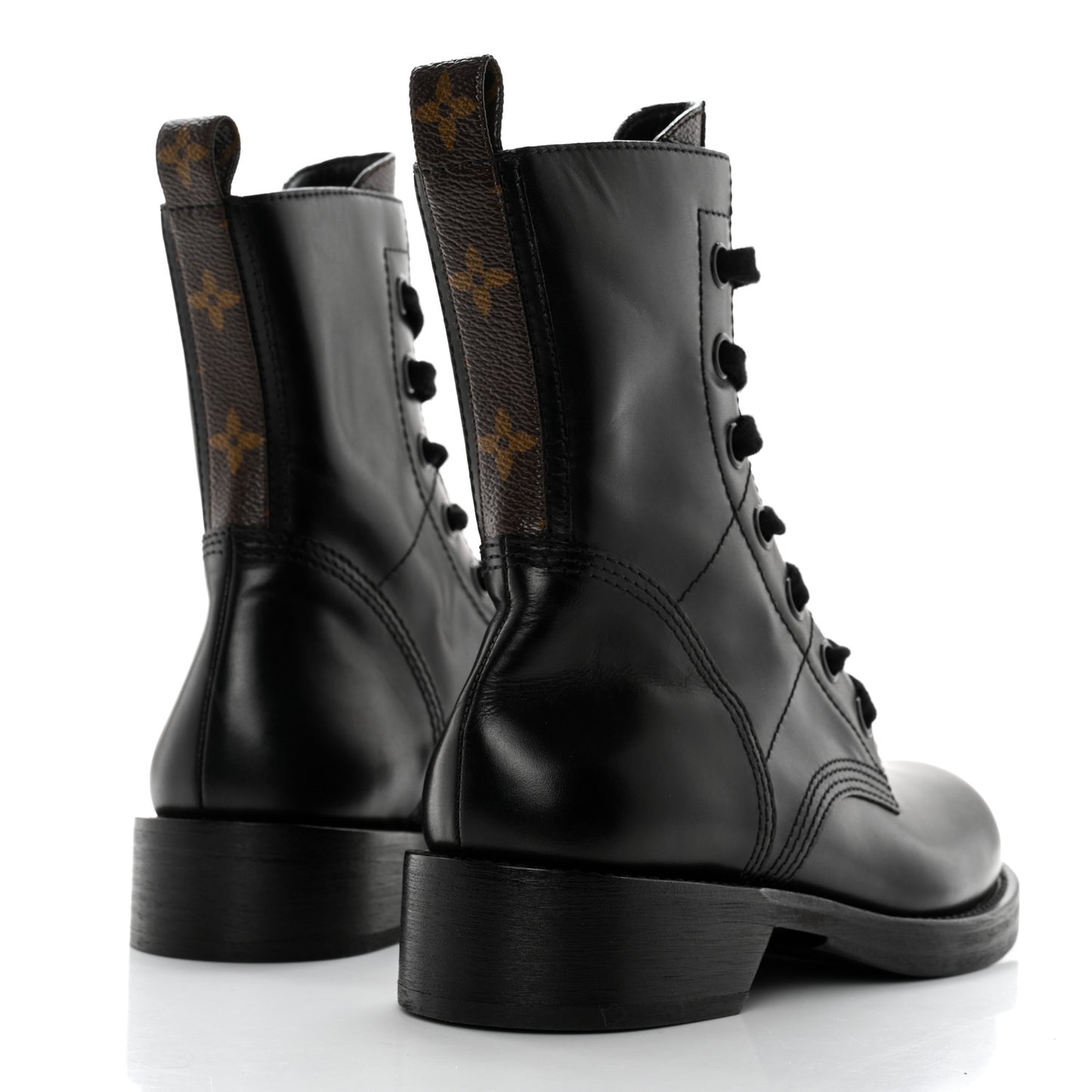 Calfskin Monogram Metropolis Flat Ranger Boots 36 Black