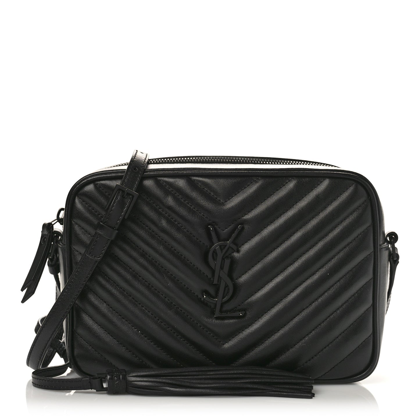 Calfskin Matelasse Monogram Monochrome Lou Camera Bag Black