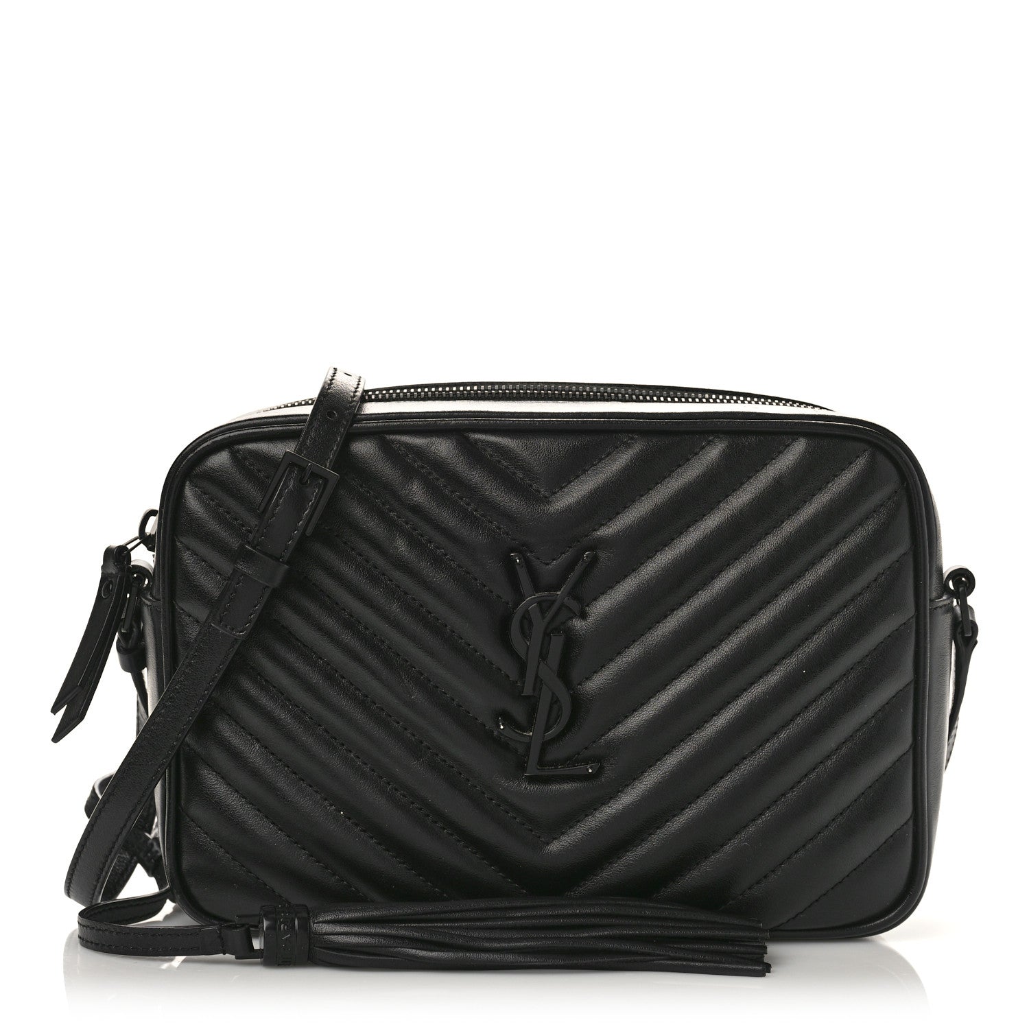 Saint Laurent Calfskin Matelasse Monogram Monochrome Lou Camera Bag Black 1 of 8