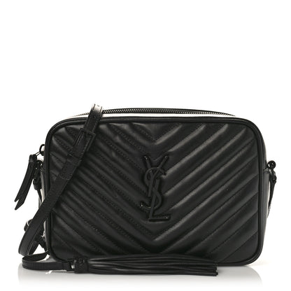 Saint Laurent Calfskin Matelasse Monogram Monochrome Lou Camera Bag Black 1 of 8