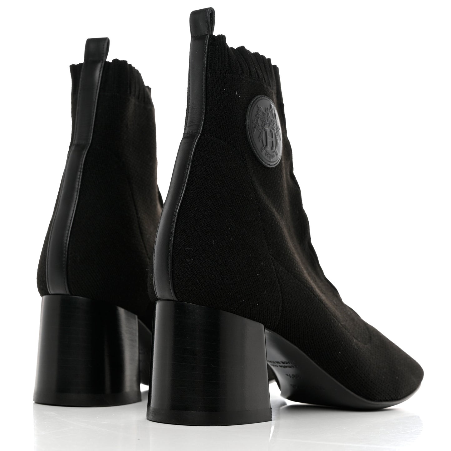 Knit Calfskin Volver 60 Ankle Boots 39.5 Black