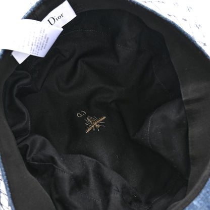 Christian Dior Cotton Denim Arty Beret Cap With Veil 57 Blue 13 of 18
