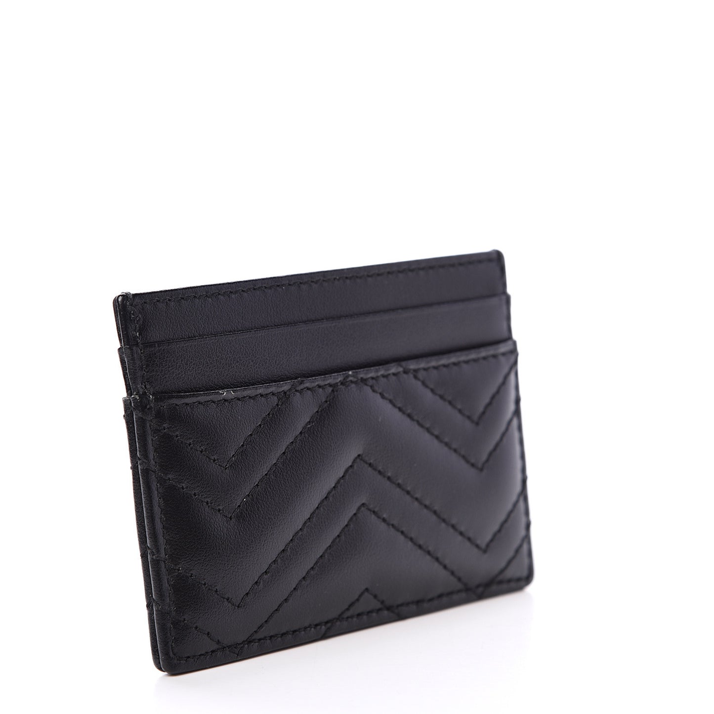 Calfskin Matelasse GG Marmont Card Holder Black