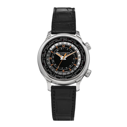 Chopard Stainless Steel Alligator 42mm L.U.C GMT One Automatic Watch Black 1 of 5