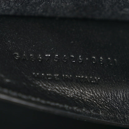 Saint Laurent Shiny Calfskin Crocodile Embossed Small Manhattan Baguette Black 7 of 11