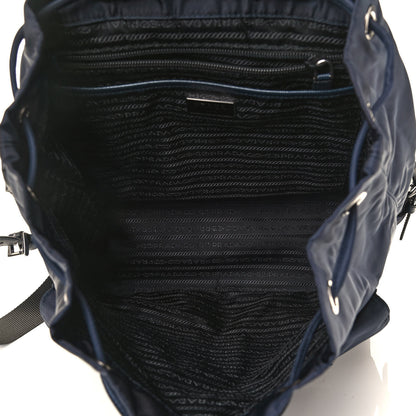Prada Tessuto Nylon Medium Backpack Blue Black 4 of 4