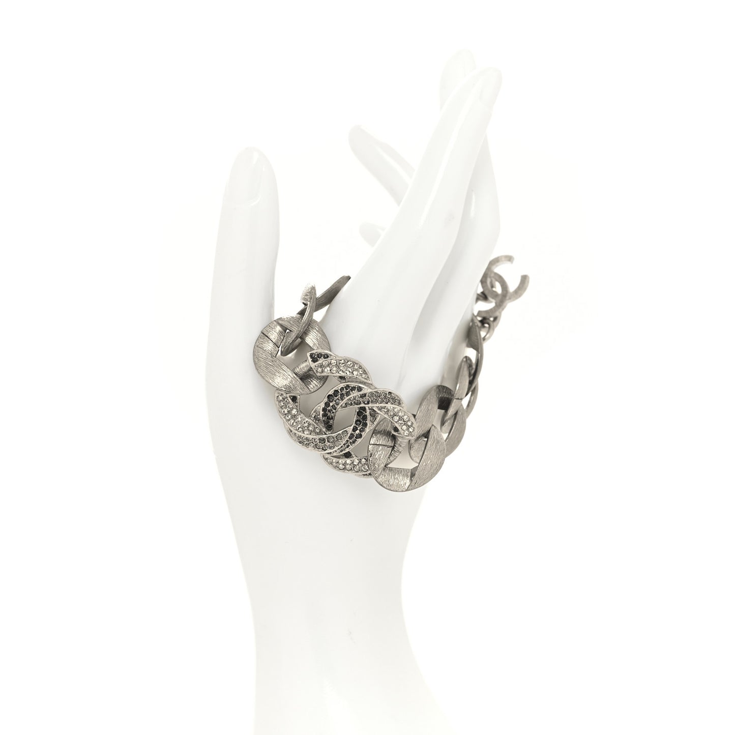 Crystal CC Chain Link Bracelet Grey